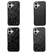Forged Carbon Magsafe Case iPhone 16 Silver