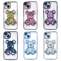 TPU BearBrick Liquid iPhone 15 Plus Silver