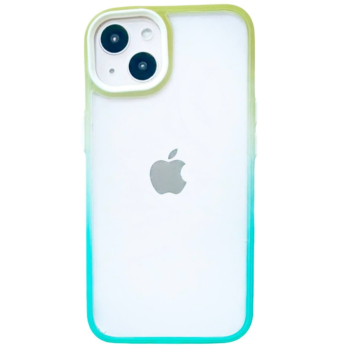 Gradient Crystal Case iPhone 13 Yellow/Mint - 1