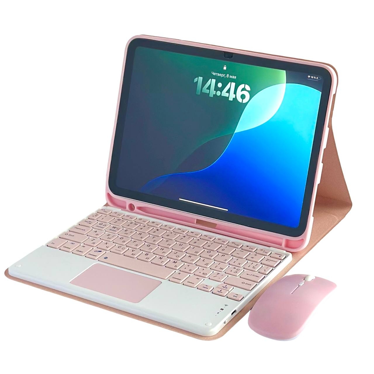 Set Case+Key+Mouse iPad 9.7" 2017/2018 New/Air 1/Air 2/Pro 9.7 Pink - 2