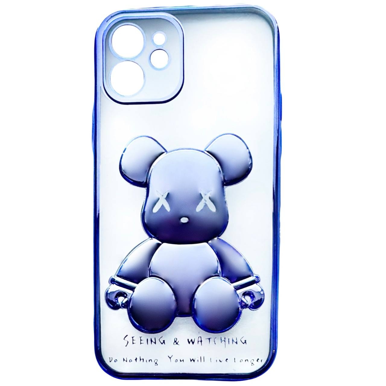 TPU BearBrick Transparent iPhone 13 Purple - 1