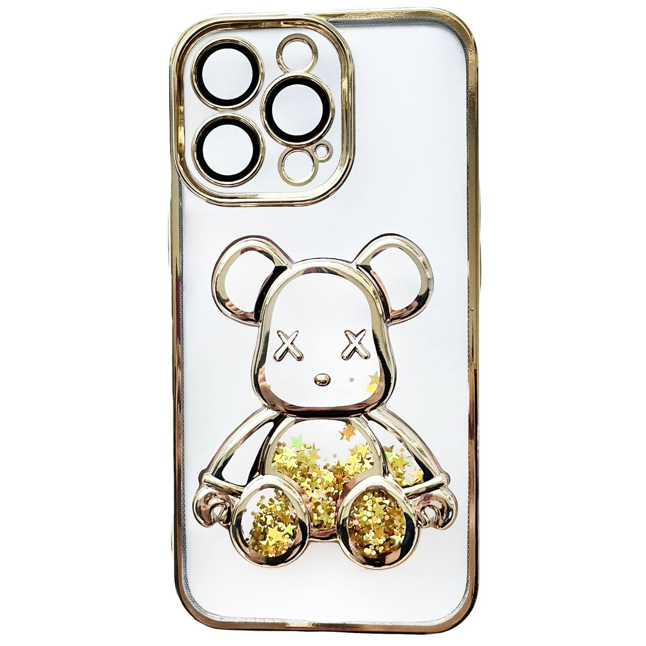 TPU BearBrick Liquid iPhone 13 Gold - 1