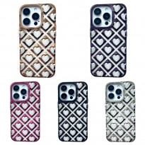 Hearts Metallic TPU iPhone 15 Pro Max Black