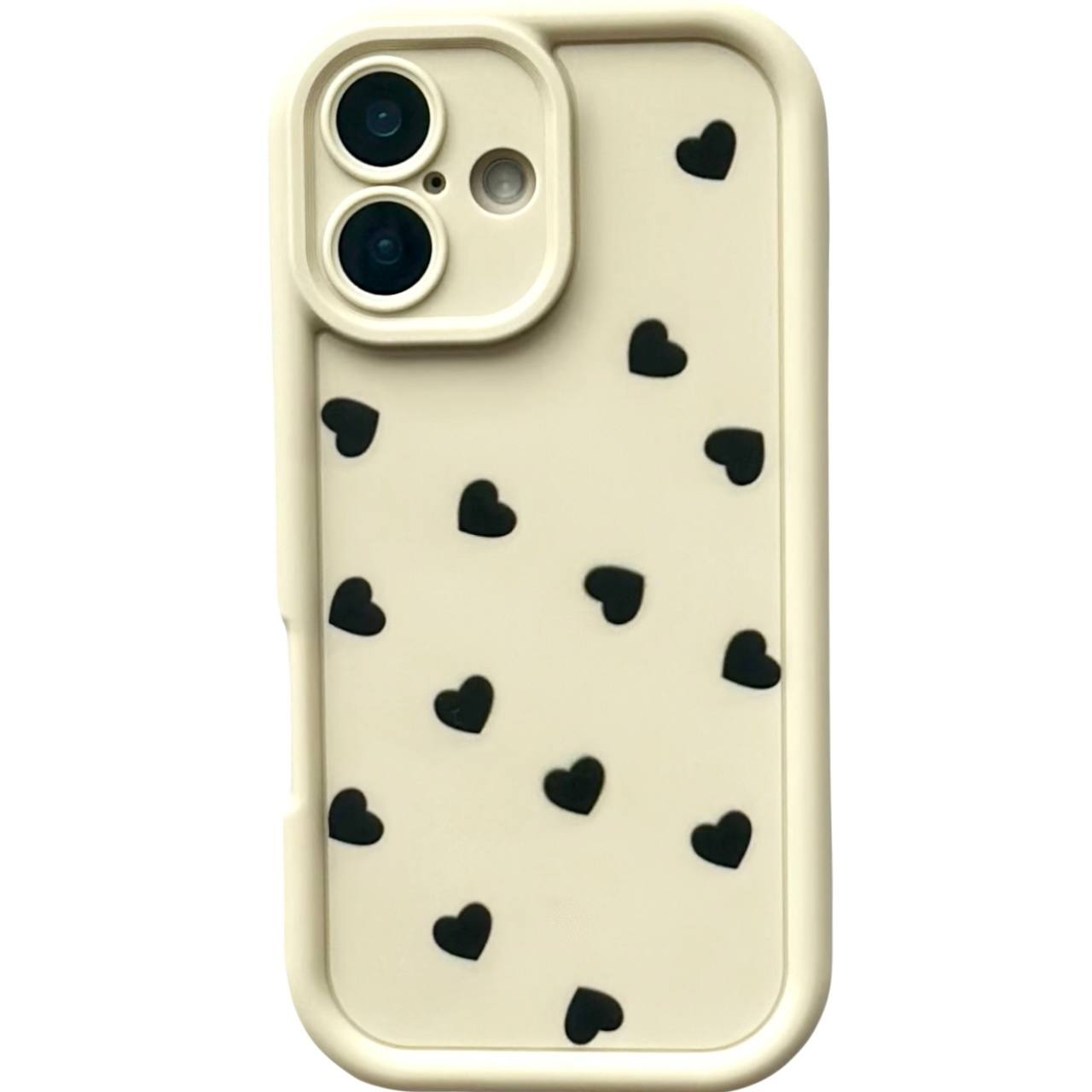 TPU Hearts Mini iPhone 16 White - 1