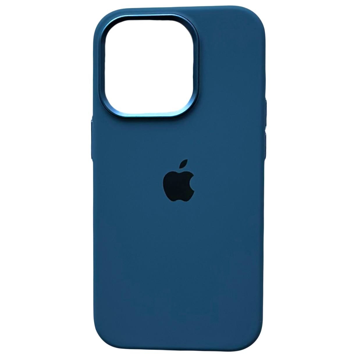 Silicone Case Metal Frame iPhone 12/12 Pro Midnight Blue (8) - 1
