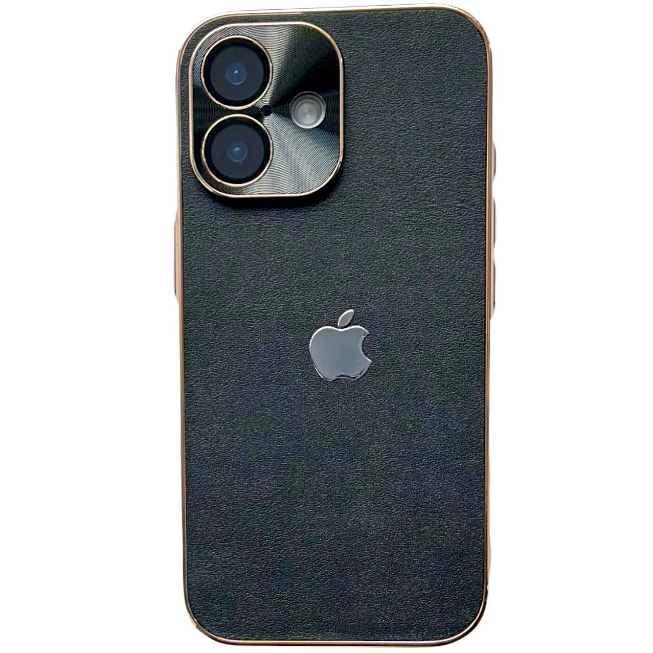 Leather Logo Case iPhone 16 Black - 1