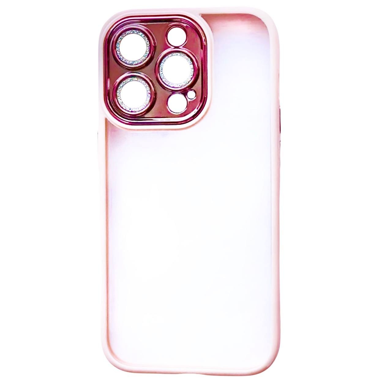 Color Case Glass Diamond Camera iPhone 12 Pro Max Pink - 3