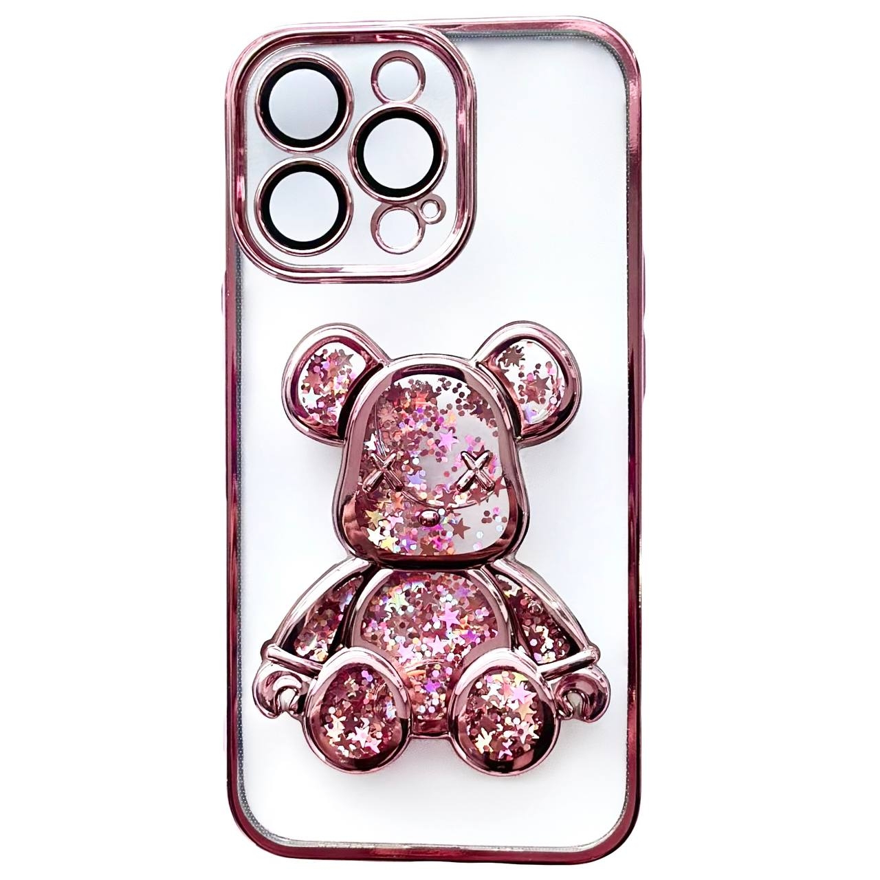 TPU BearBrick Liquid iPhone 14 Pro Max Rose Gold - 1