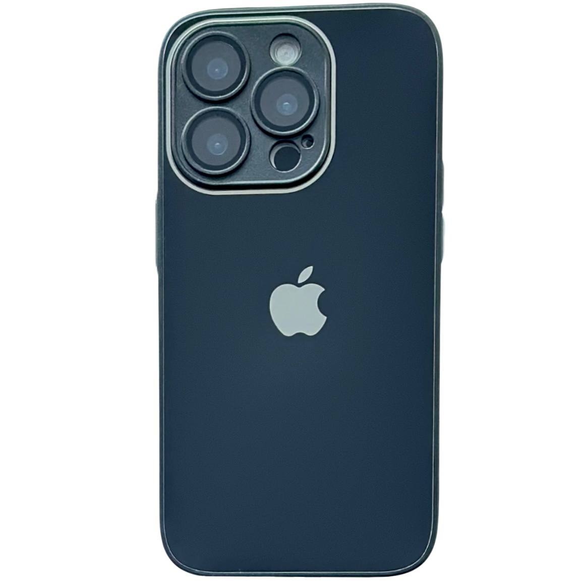 Silicone+Glass (Sapphire Lens) iPhone 12 Pro Max Black - 1
