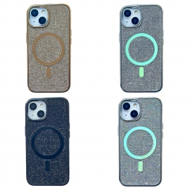 TPU Diamonds MagSafe iPhone 15 Silver/Holo