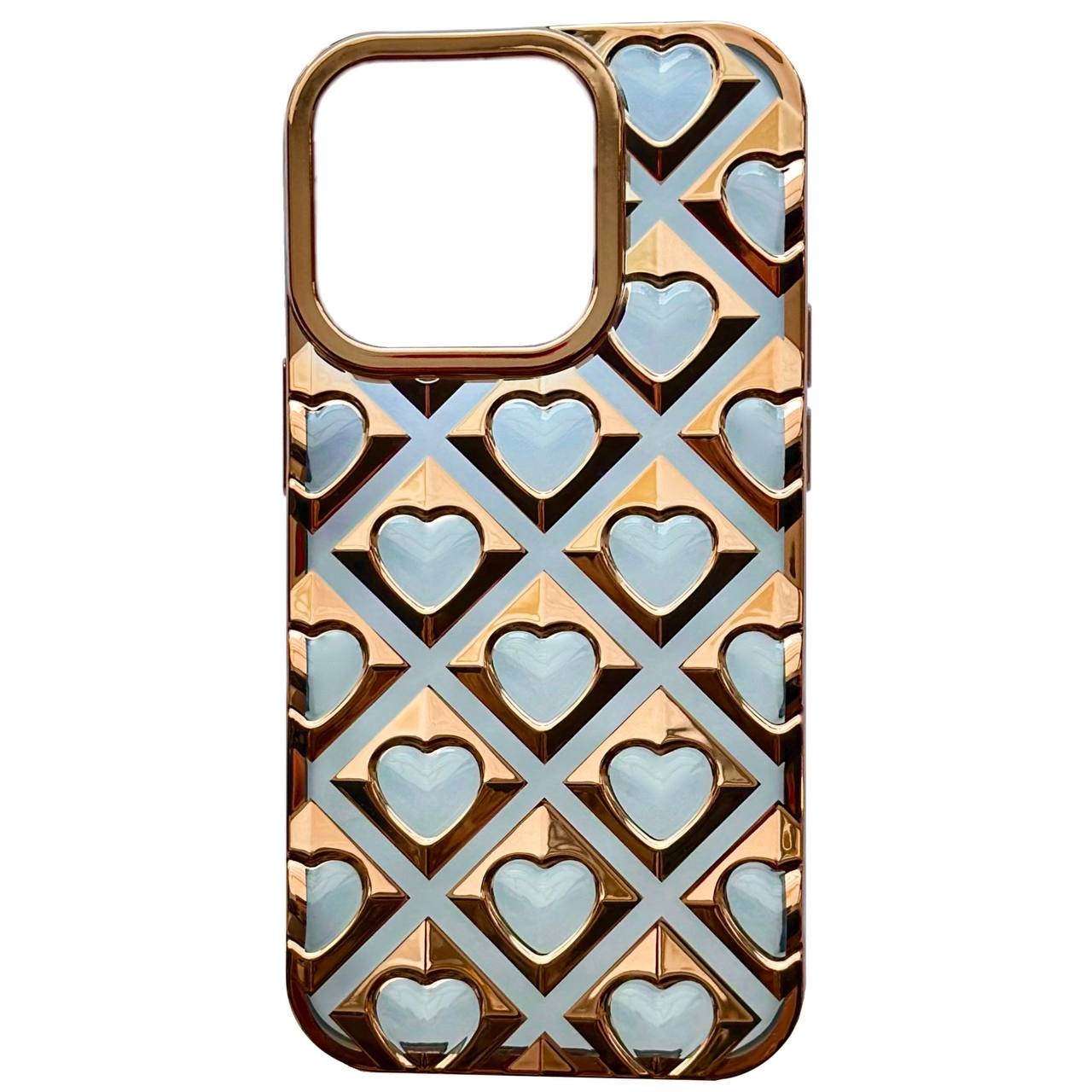 Hearts Metallic TPU iPhone 11 Gold - 1