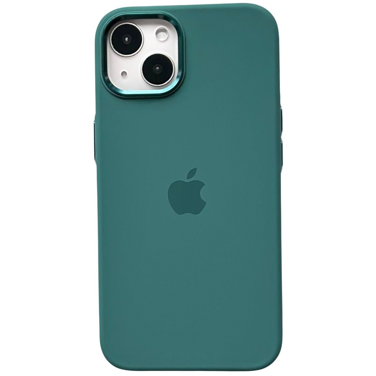 Silicone Case Metal Frame iPhone 14 Plus Pine Green (59) - 1
