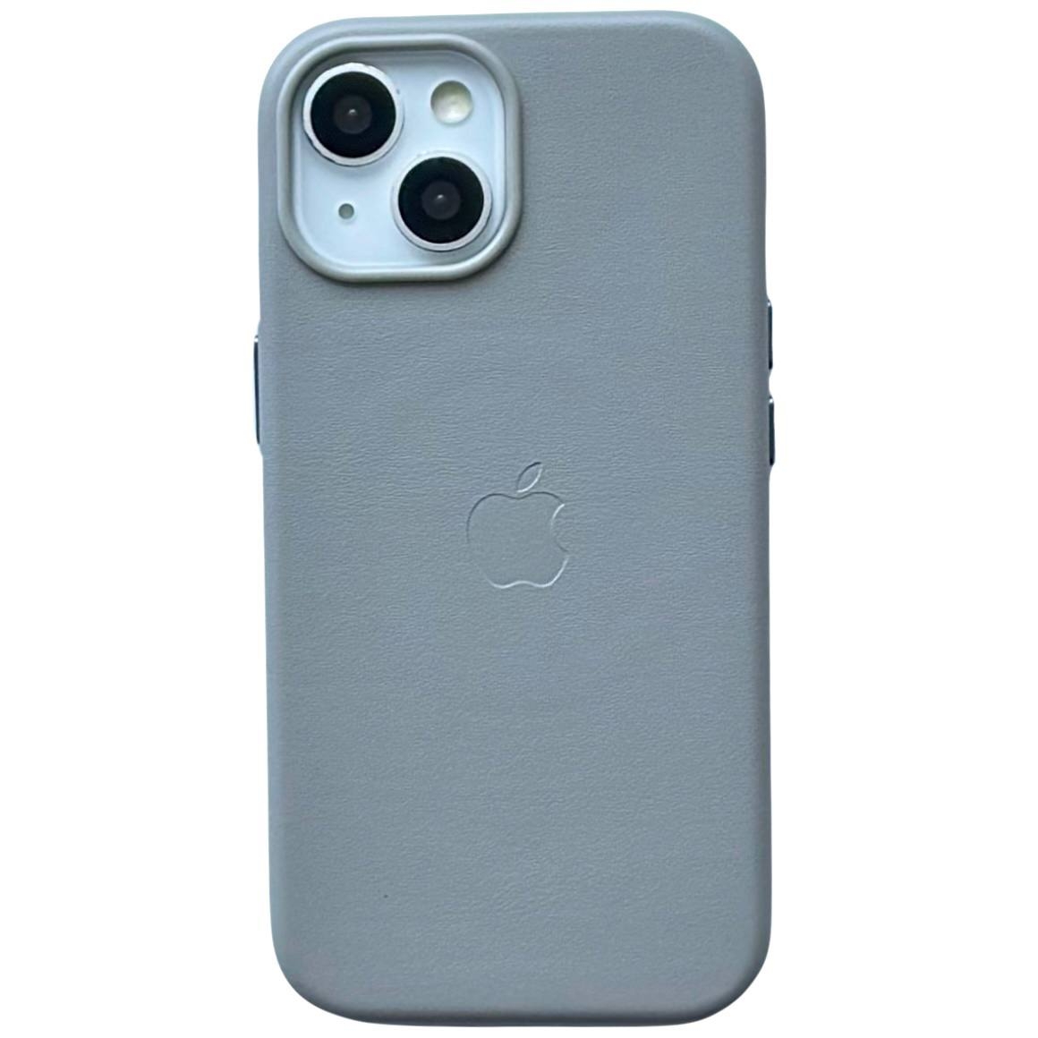 Leather Case (MagSafe) iPhone 15 Light Gray - 1