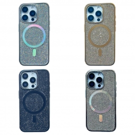 TPU Diamonds MagSafe iPhone 15 Pro Silver/Holo