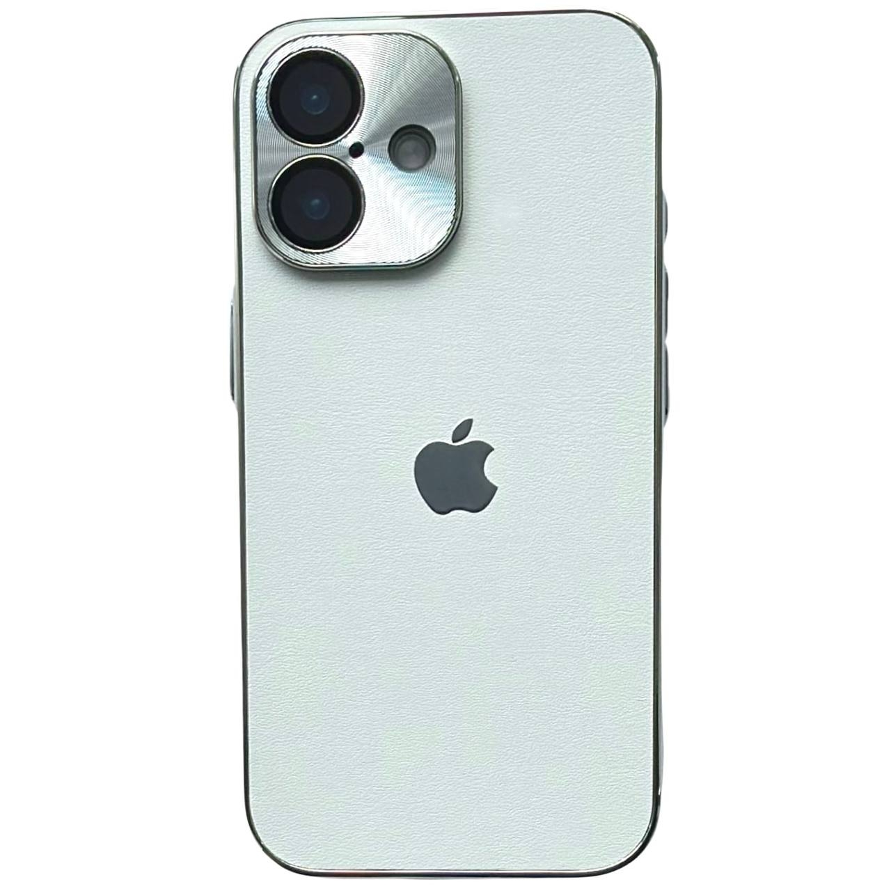 Leather Logo Case iPhone 16 White - 1