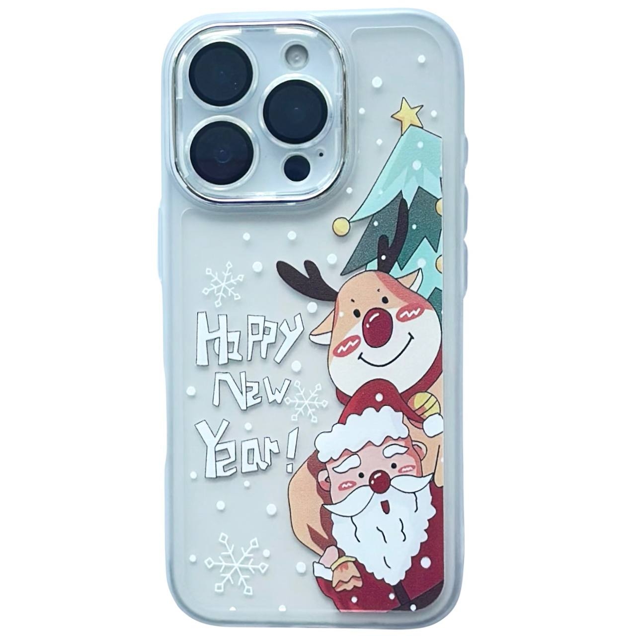 Christmas Glass Camera iPhone 14 Pro White - 1