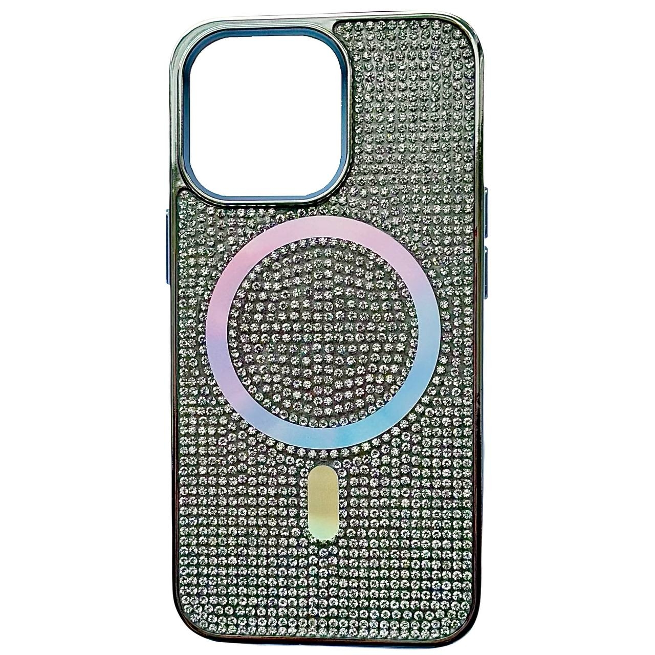 TPU Diamonds MagSafe iPhone 15 Pro Silver/Holo - 3