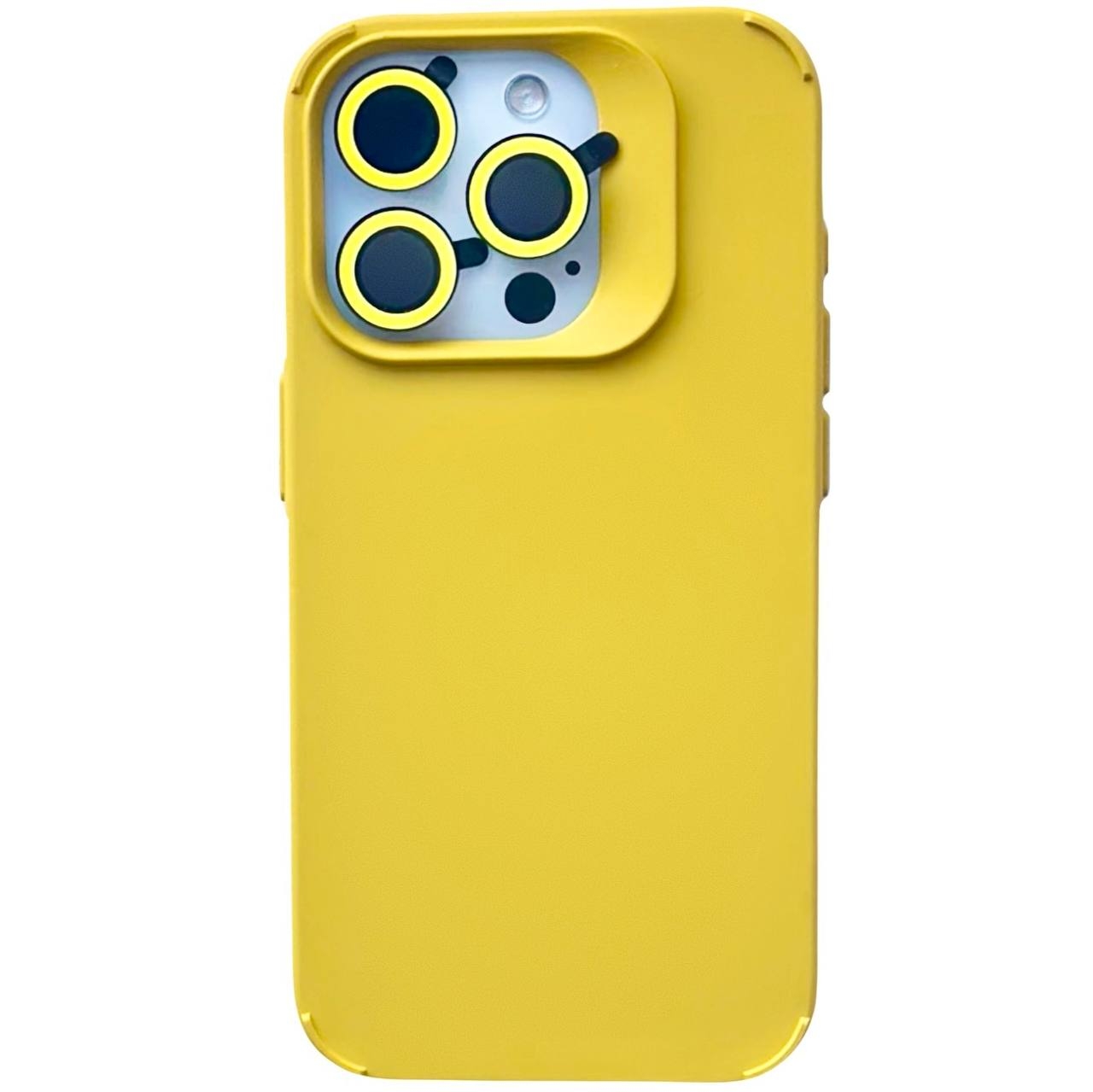 Silicone with Set iPhone 15 Pro Max Yellow - 1