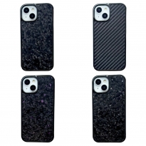 Forged Carbon Magsafe Case iPhone 15 Silver