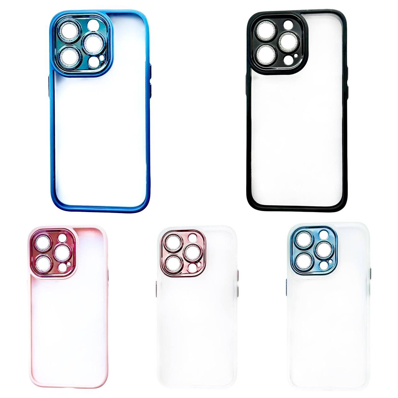 Color Case Glass Diamond Camera iPhone 11 Pro White/Pink - 4