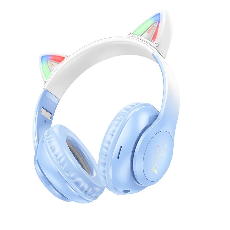 hoco. W42 Cat Ears WireLess Headphones Blue - 4