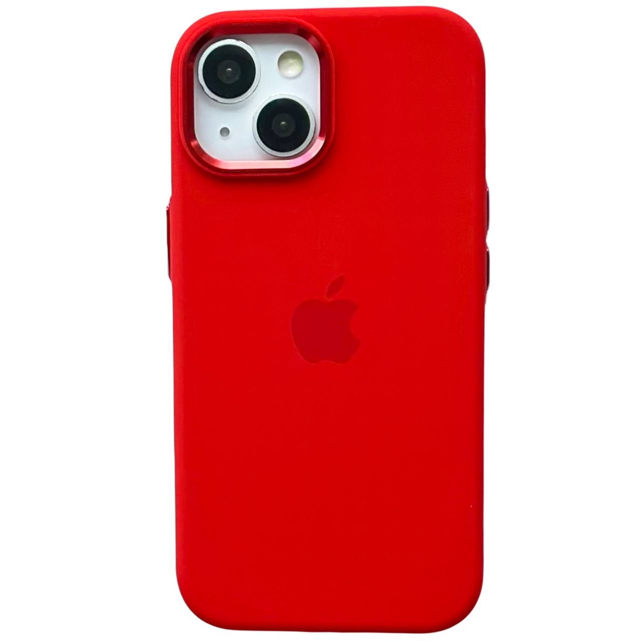 Silicone Case Metal Frame iPhone 15 Red (14) - 1