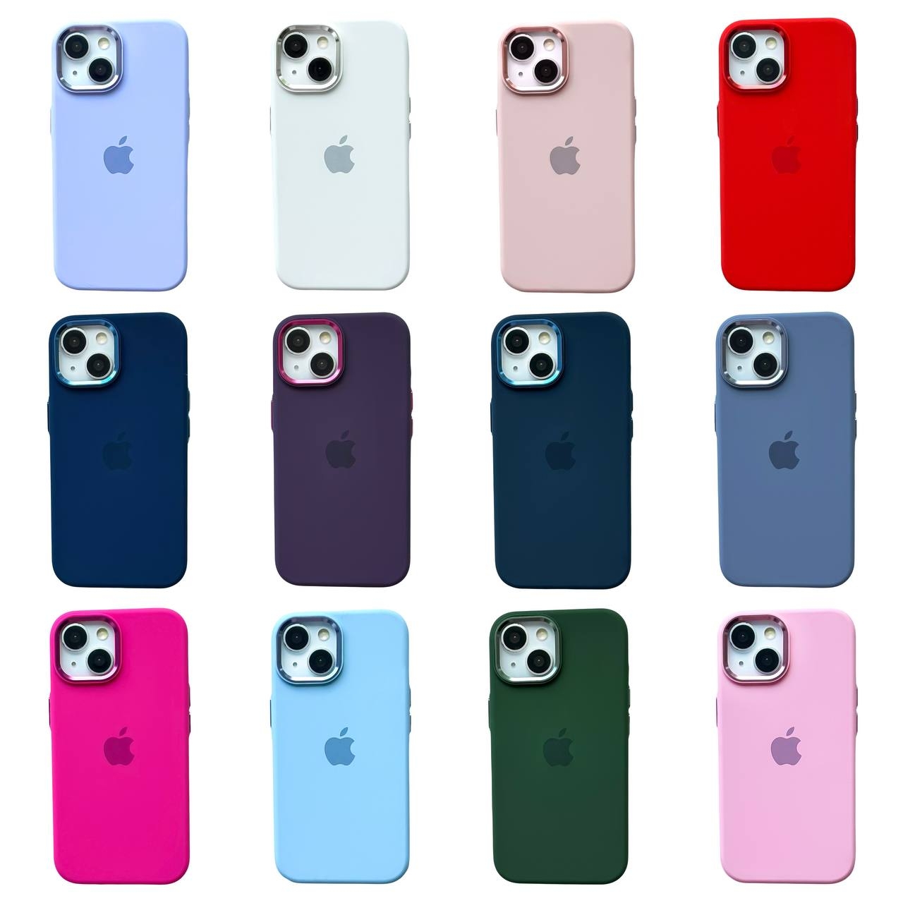 Silicone Case Metal Frame iPhone 15 Red (14) - 2