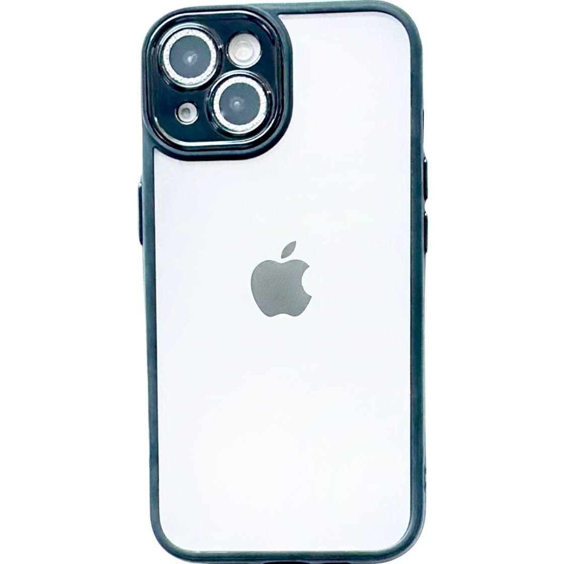 Color Case Glass Diamond Camera iPhone 14 Black - 1