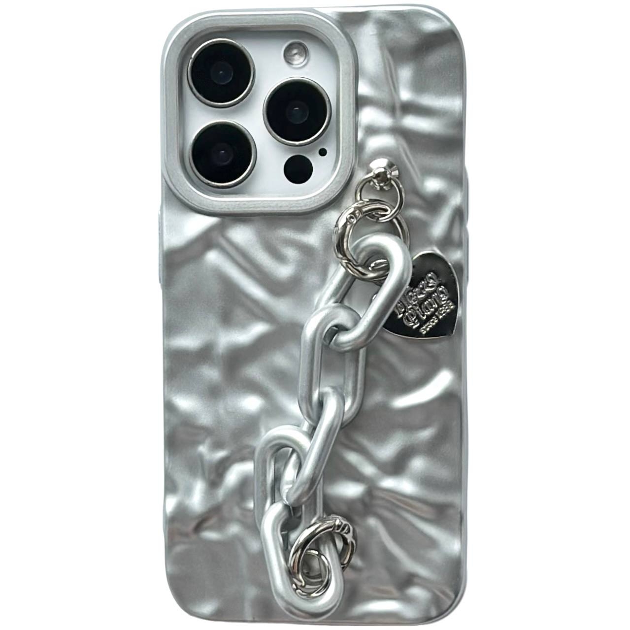 TPU Crumpled+Chain iPhone 14 Pro White - 1