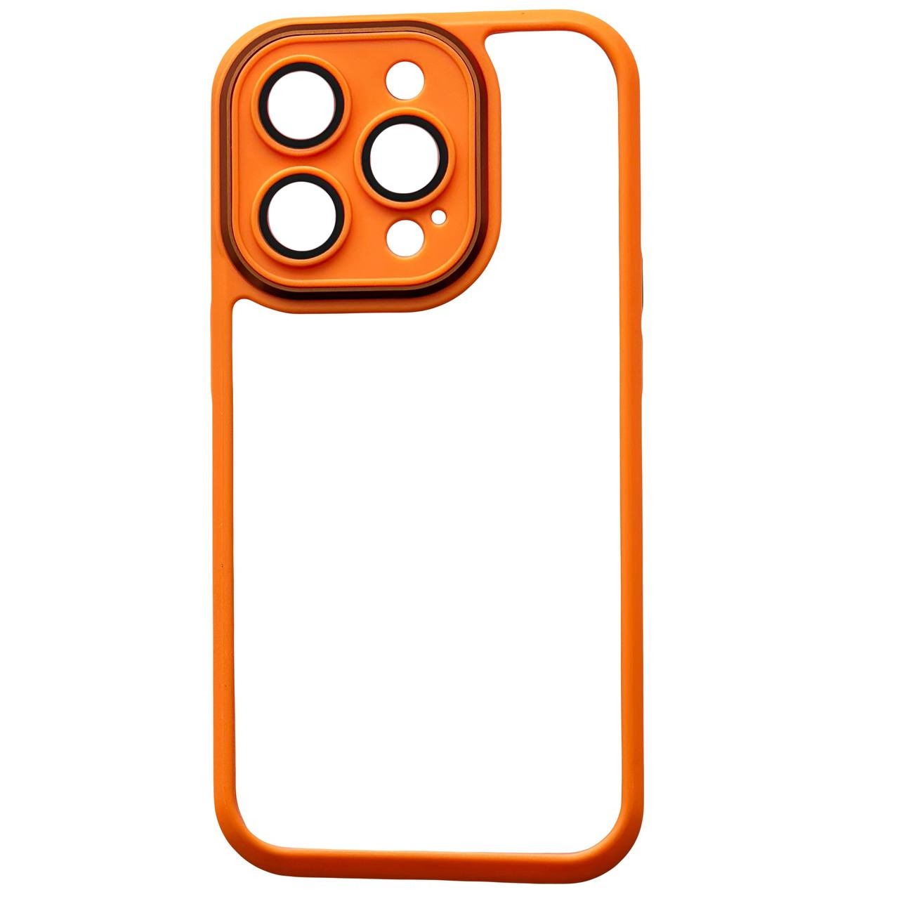 Color Case Glass Camera iPhone 15 Orange - 3