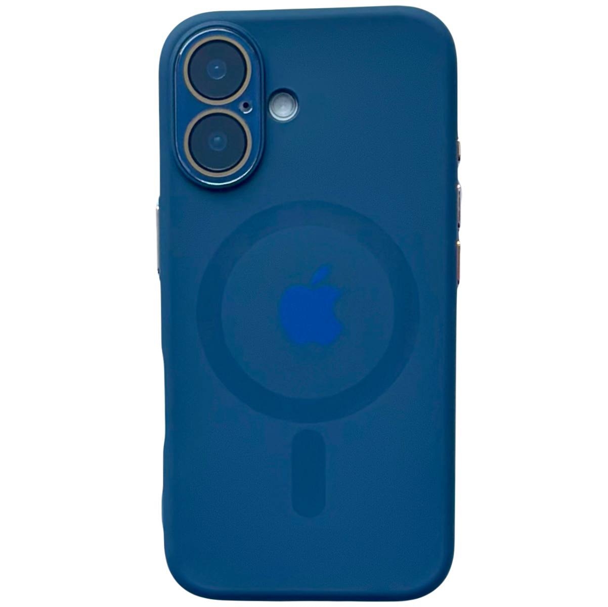 Silicone Metal Buttons Magsafe iPhone 16 Navy Blue - 1