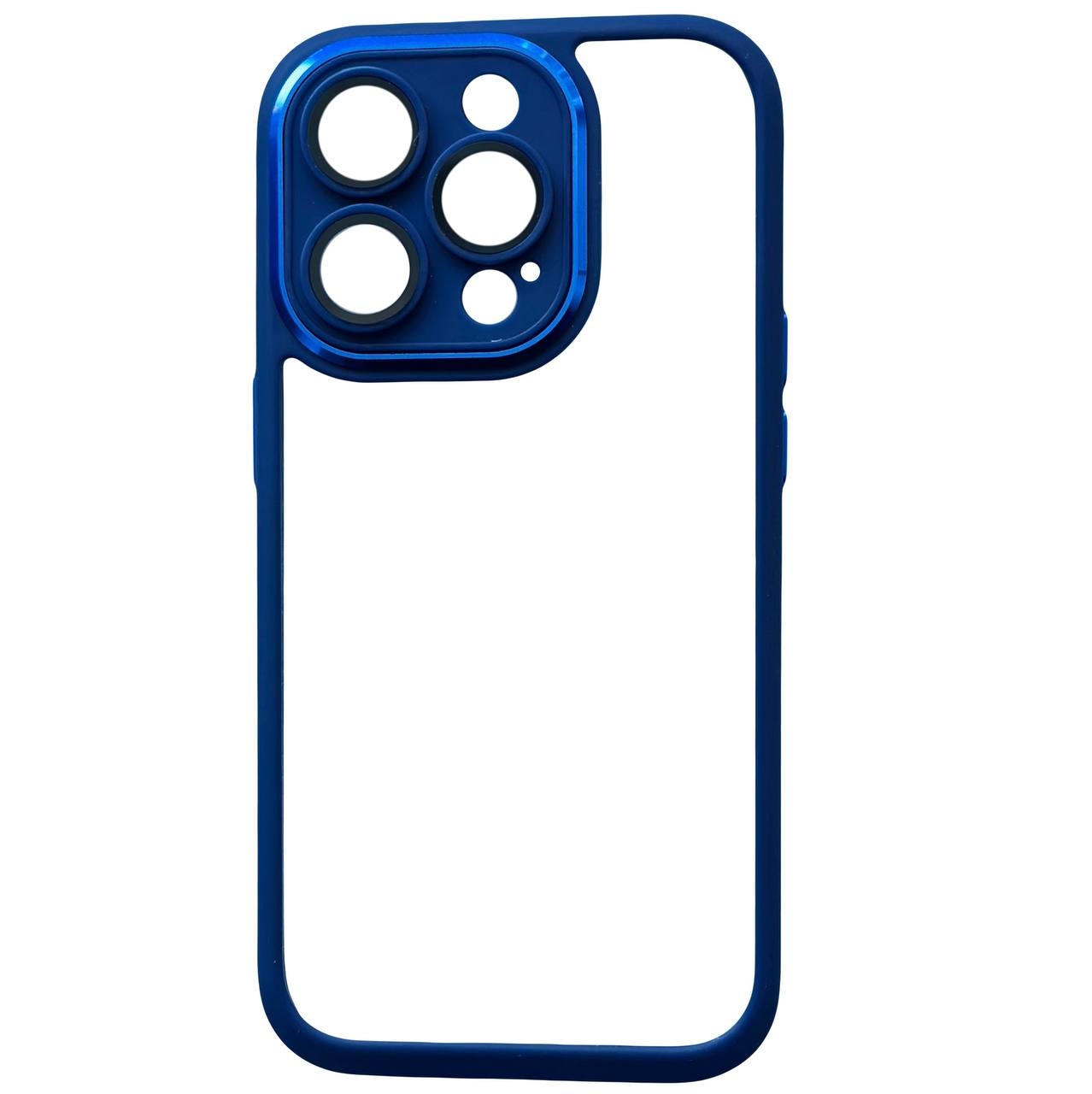 Color Case Glass Camera iPhone 14 Plus Dark Blue - 3
