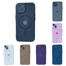 Silicone Metal Buttons Magsafe iPhone 15 Navy Blue