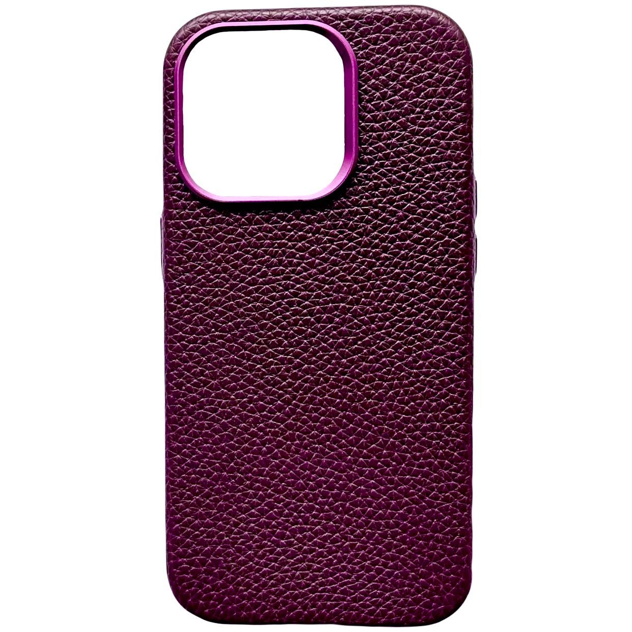 Leather Case Textured Magsafe iPhone 13 Dark Cherry - 3