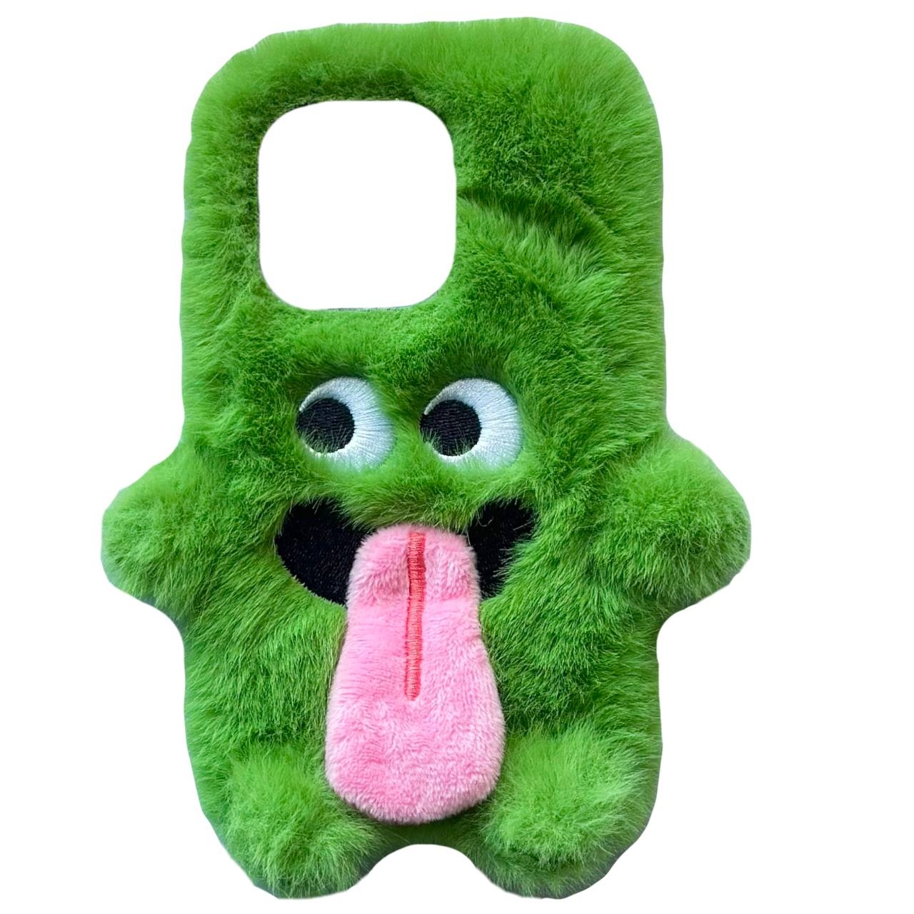 TPU Fur Tongue iPhone 15 Pro Green - 1