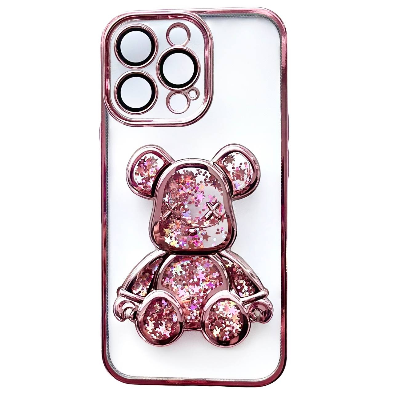TPU BearBrick Liquid iPhone 15 Pro Max Rose Gold - 3