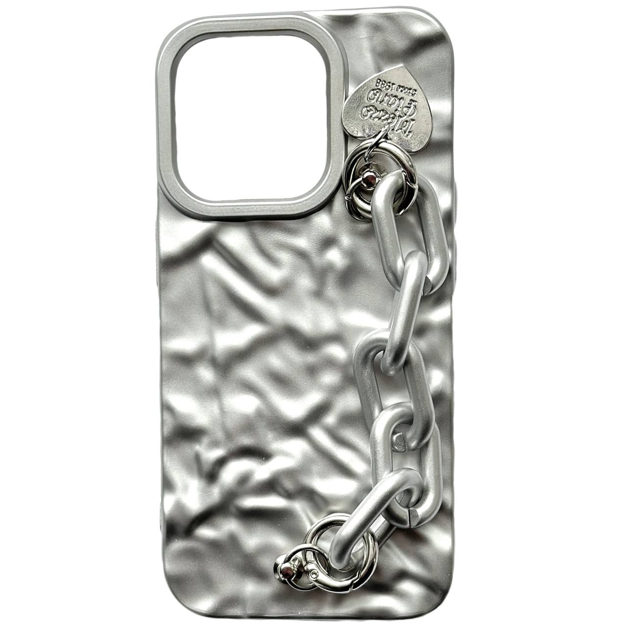 TPU Crumpled+Chain iPhone 14 Pro White - 3