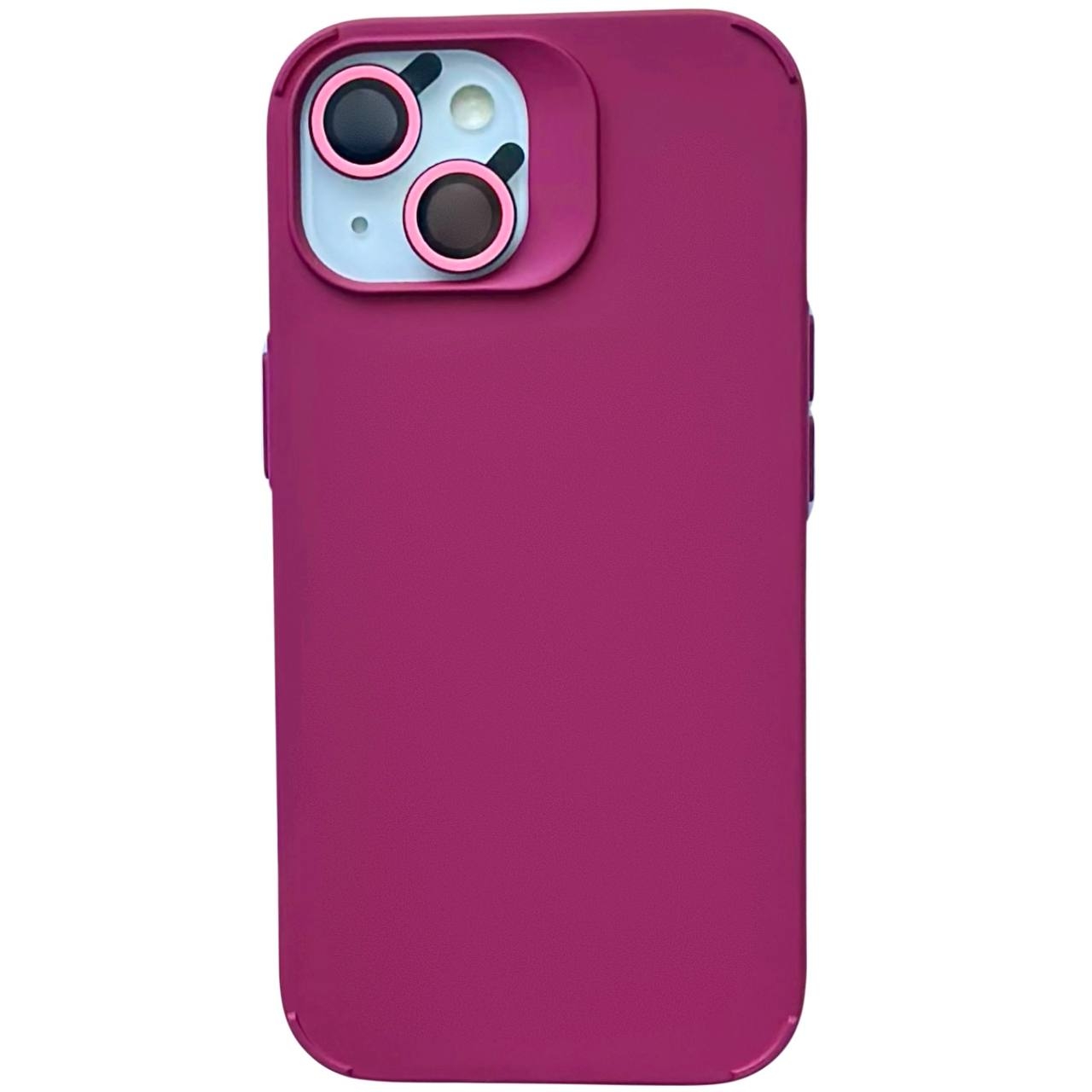 Silicone with Set iPhone 15 Plus Rose Red - 1