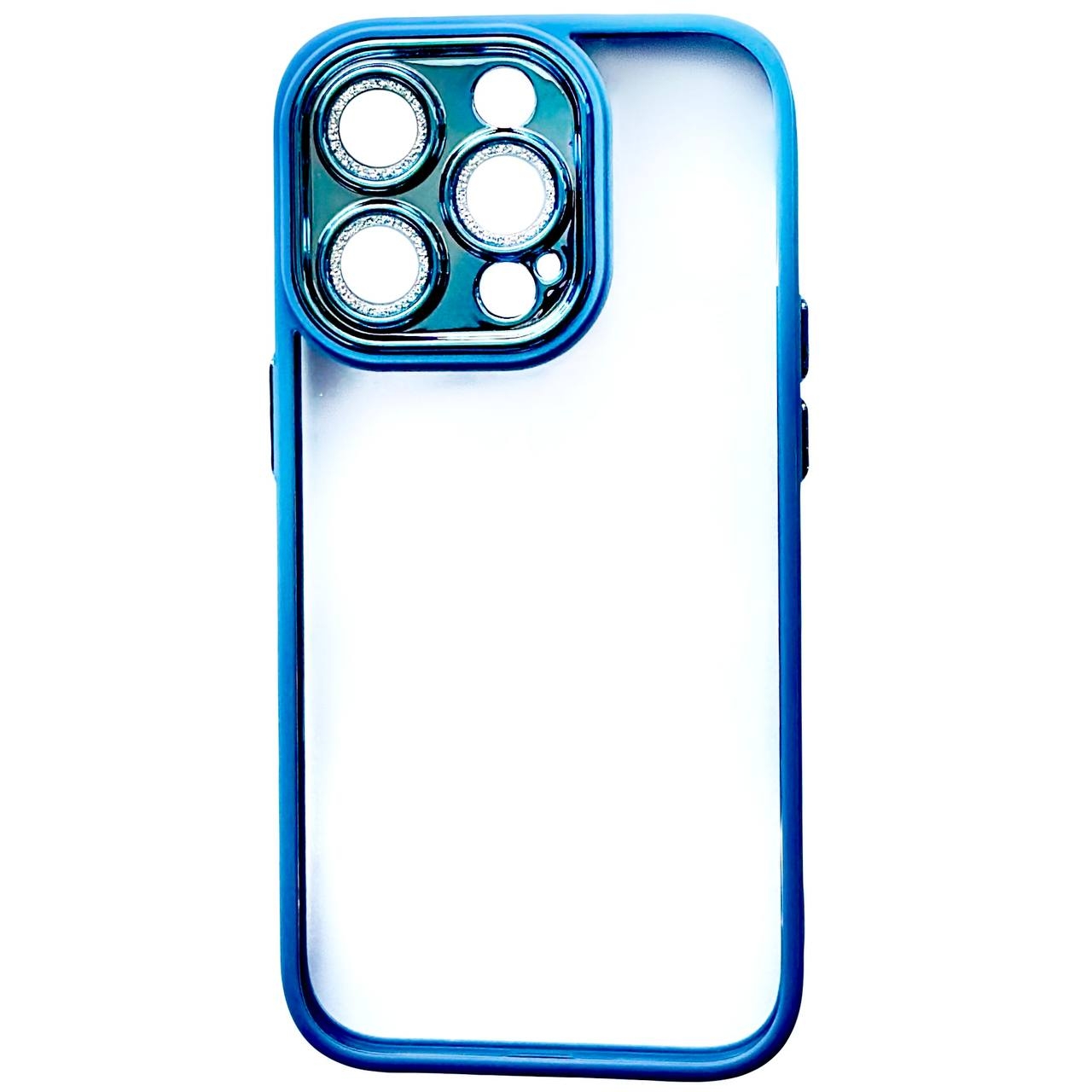 Color Case Glass Diamond Camera iPhone 14 Pro Max Blue - 1