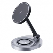 2in1 Magnetic Wireless Charger Stand 15W Black