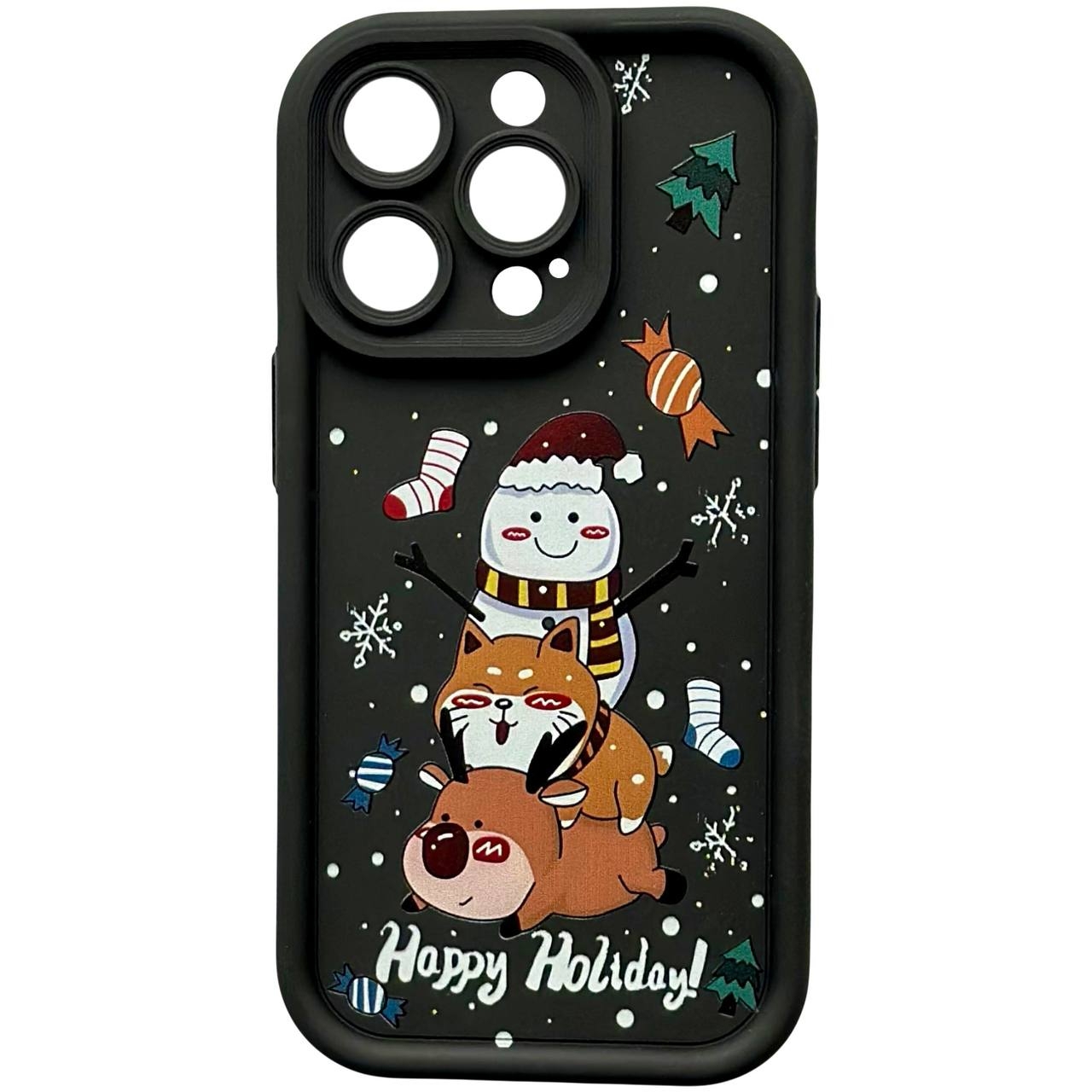TPU Merry Christmas iPhone 12 Pro Black (3-Head) - 3