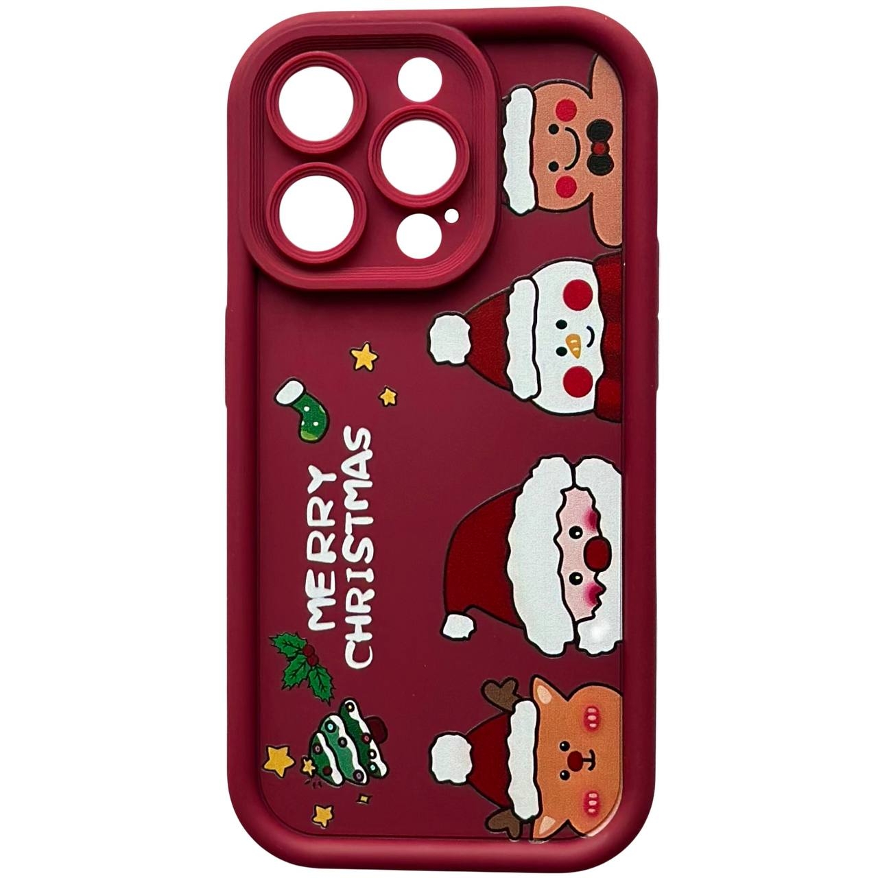 TPU Merry Christmas iPhone 16 Bordo (4-Head) - 1