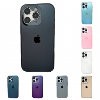 Matte Glass Open Camera iPhone 12 Pro Max Navy Blue